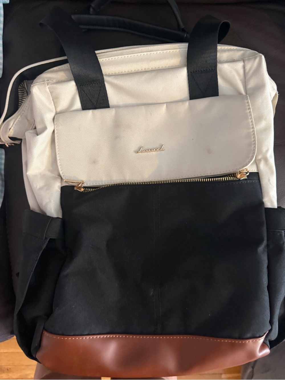 Two-Tone Black & White Backpack
